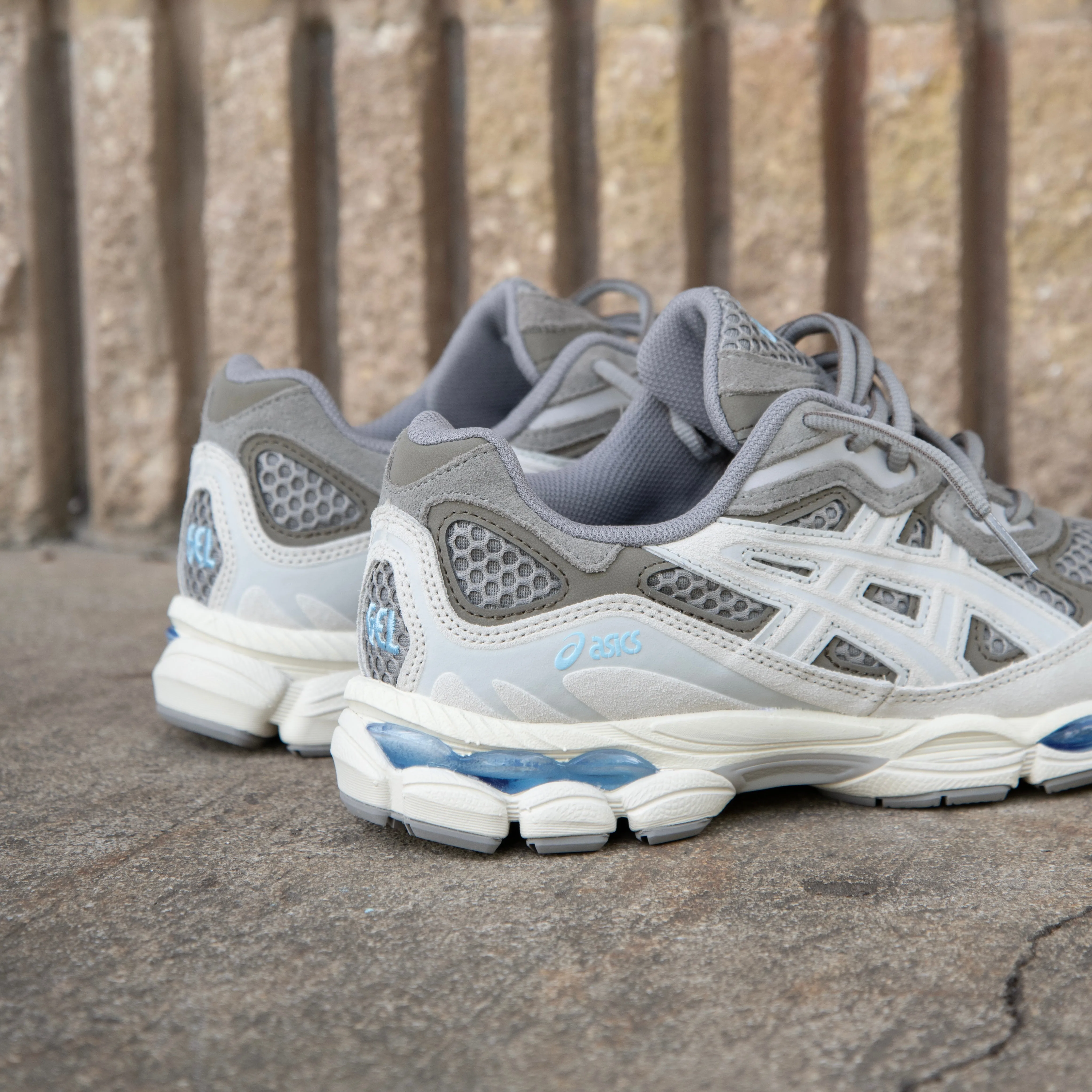 Mens Asics Gel-NYC (Steeple Grey/Cream) students' Narrow