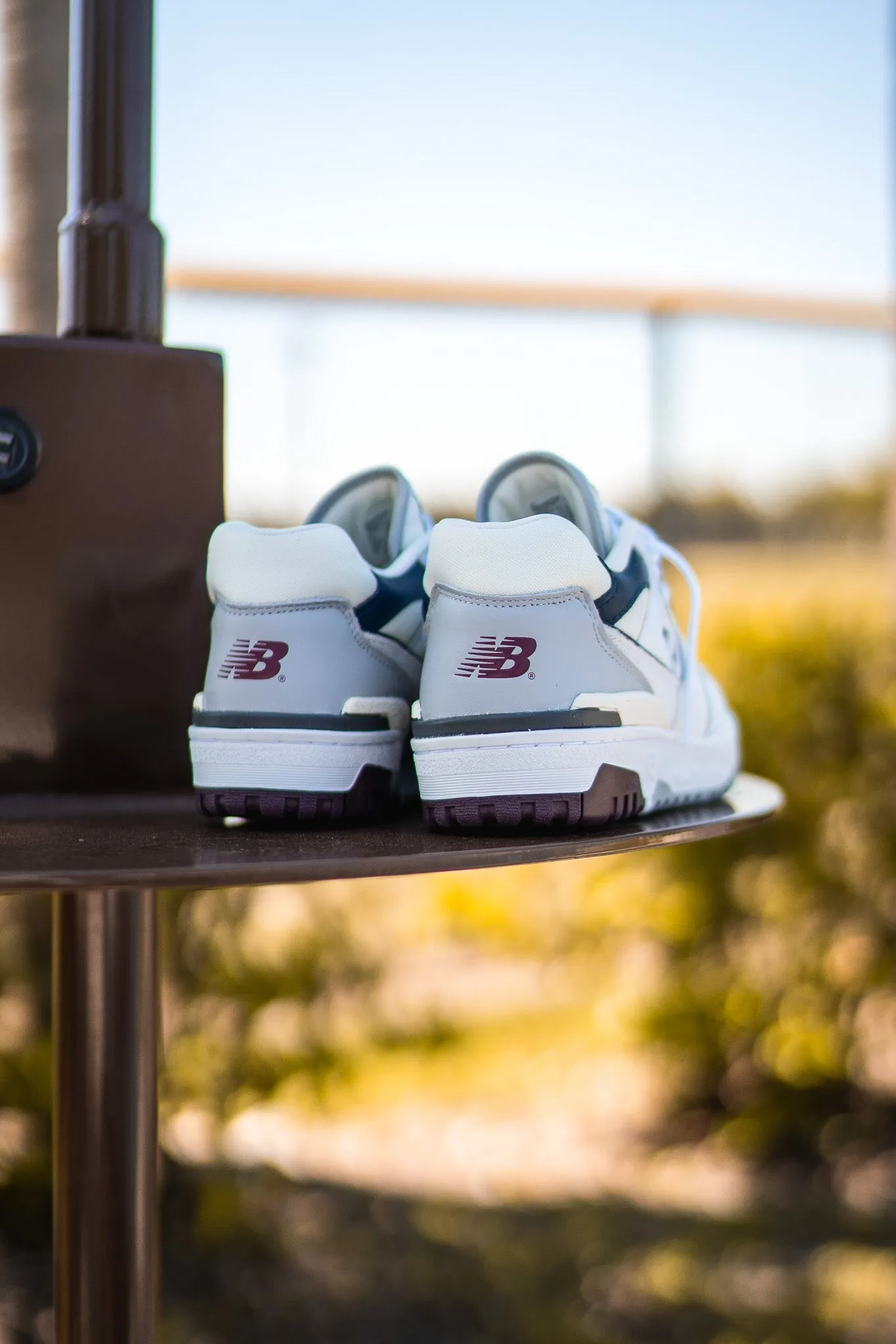 Arch support Mens New Balance 550 (White/Burgundy) - BB550PWB
