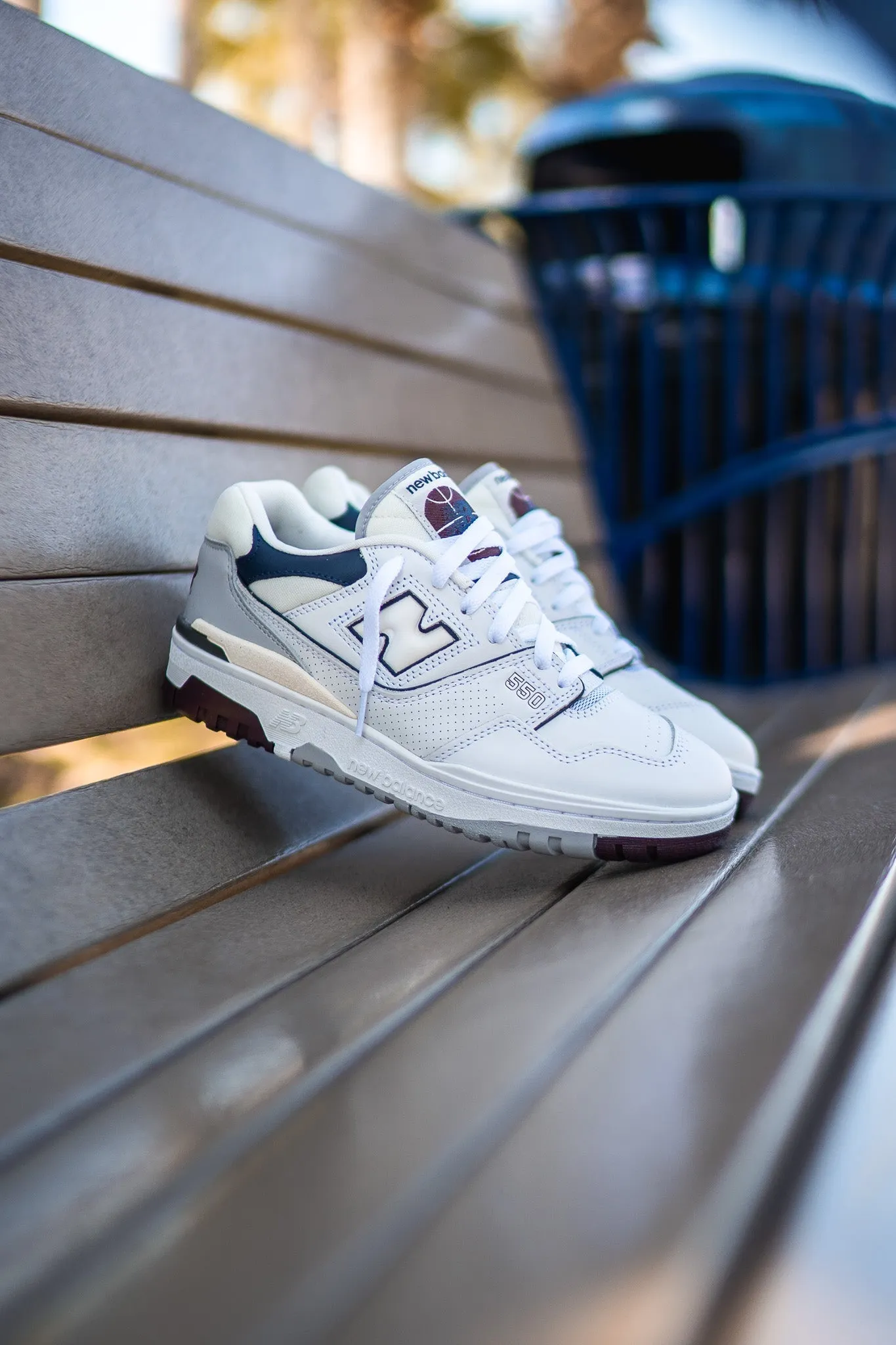long - lasting Mens New Balance 550 (White/Burgundy) - BB550PWB