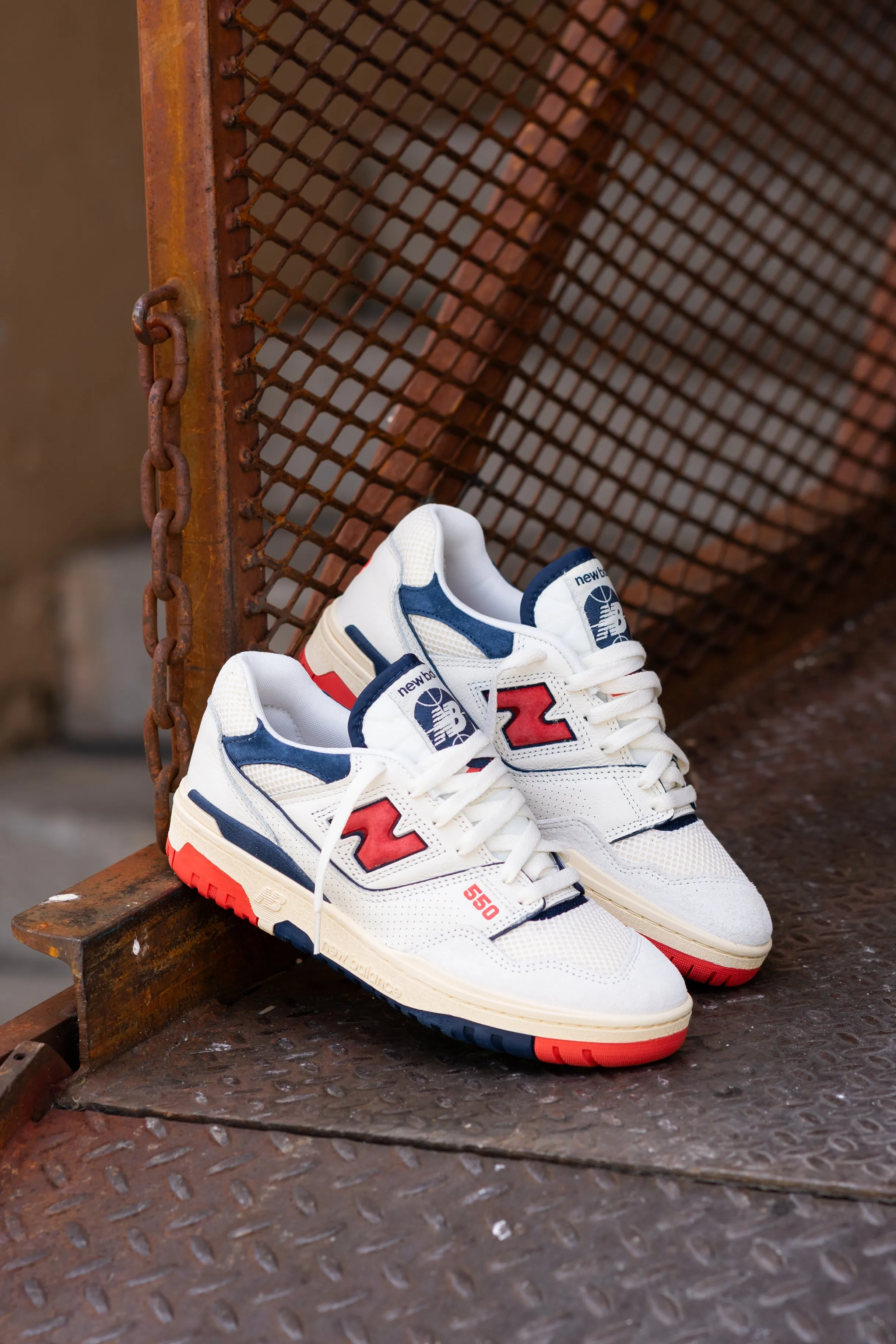 cut Mens New Balance 550 (White/Red) - BB550CPB