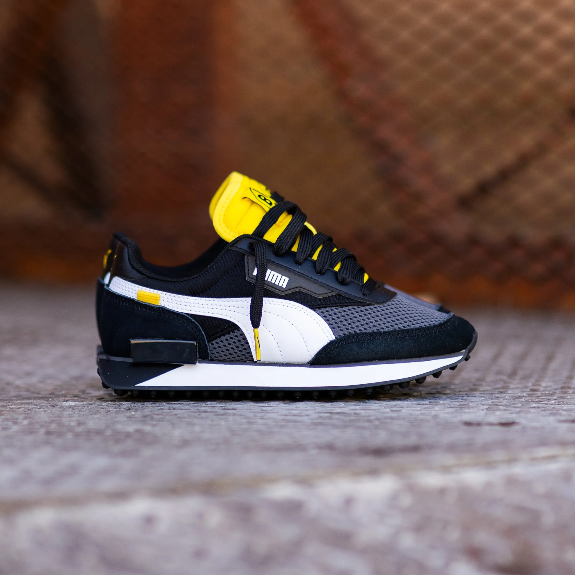 Casual Mens Puma Future Rider BVB (Asphalt/Black/Cyber Yellow)