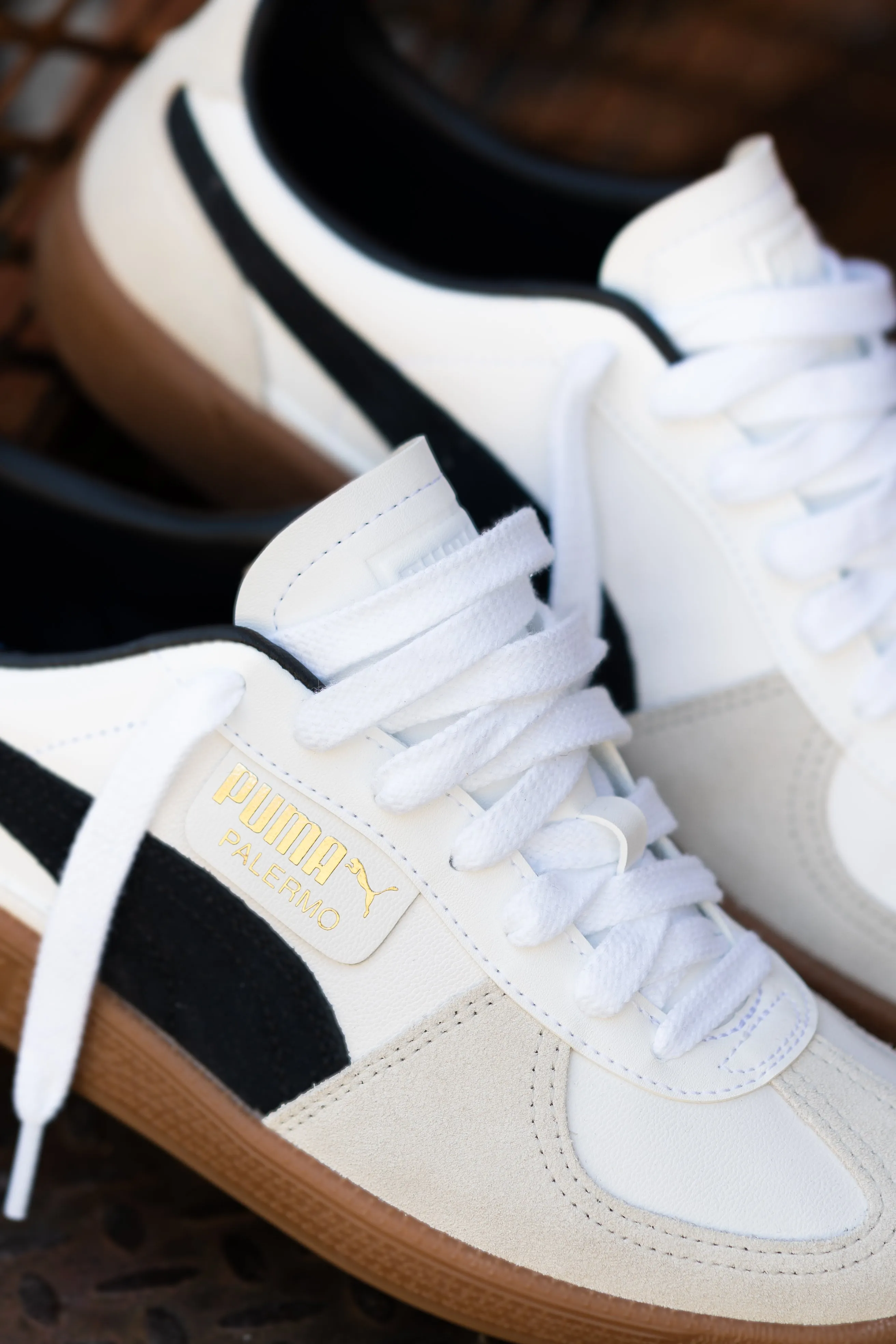 Mens Puma Palermo LTH (White/Black) Ultimate Ease Muted