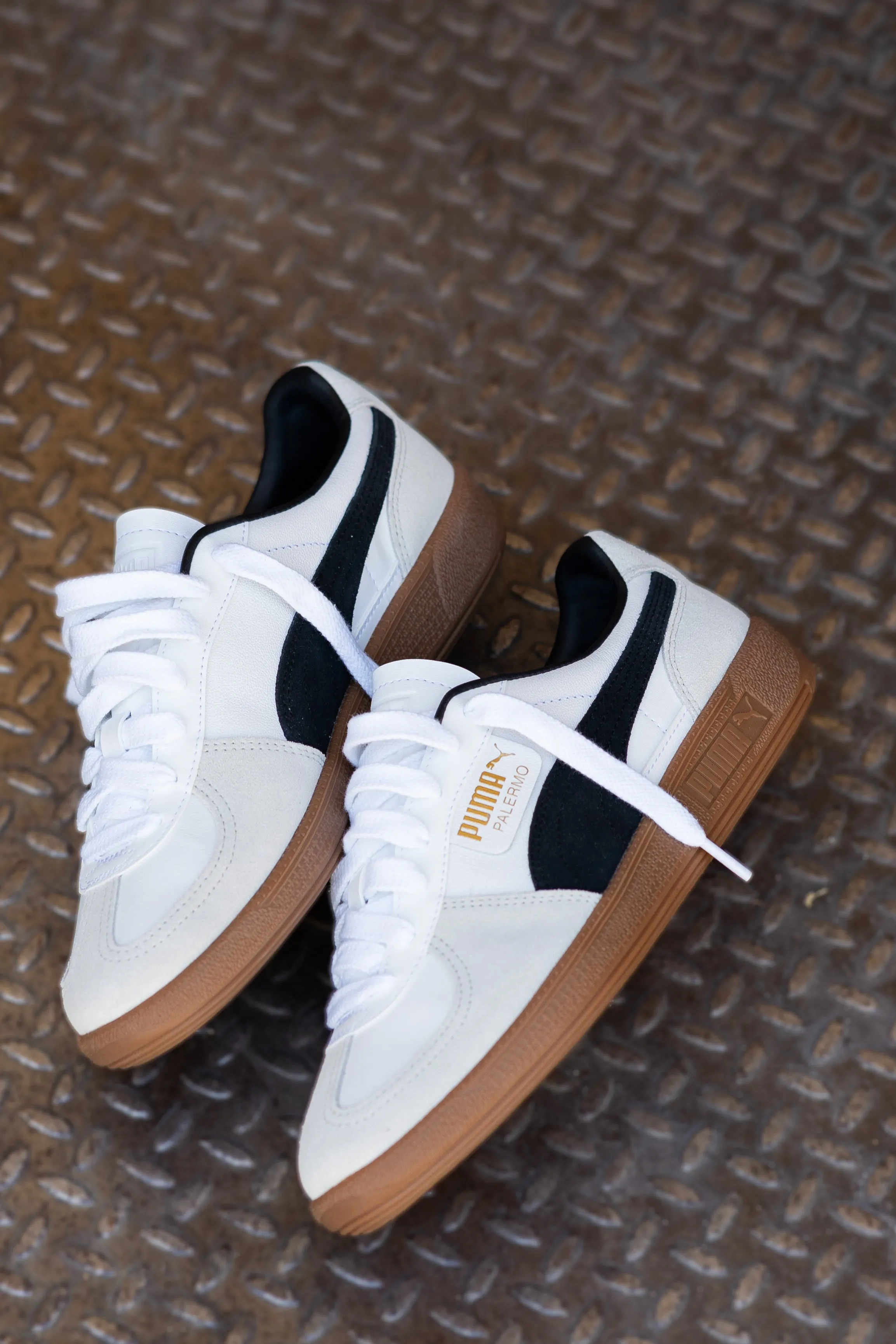 Mens Puma Palermo LTH (White/Black) All-weather chic