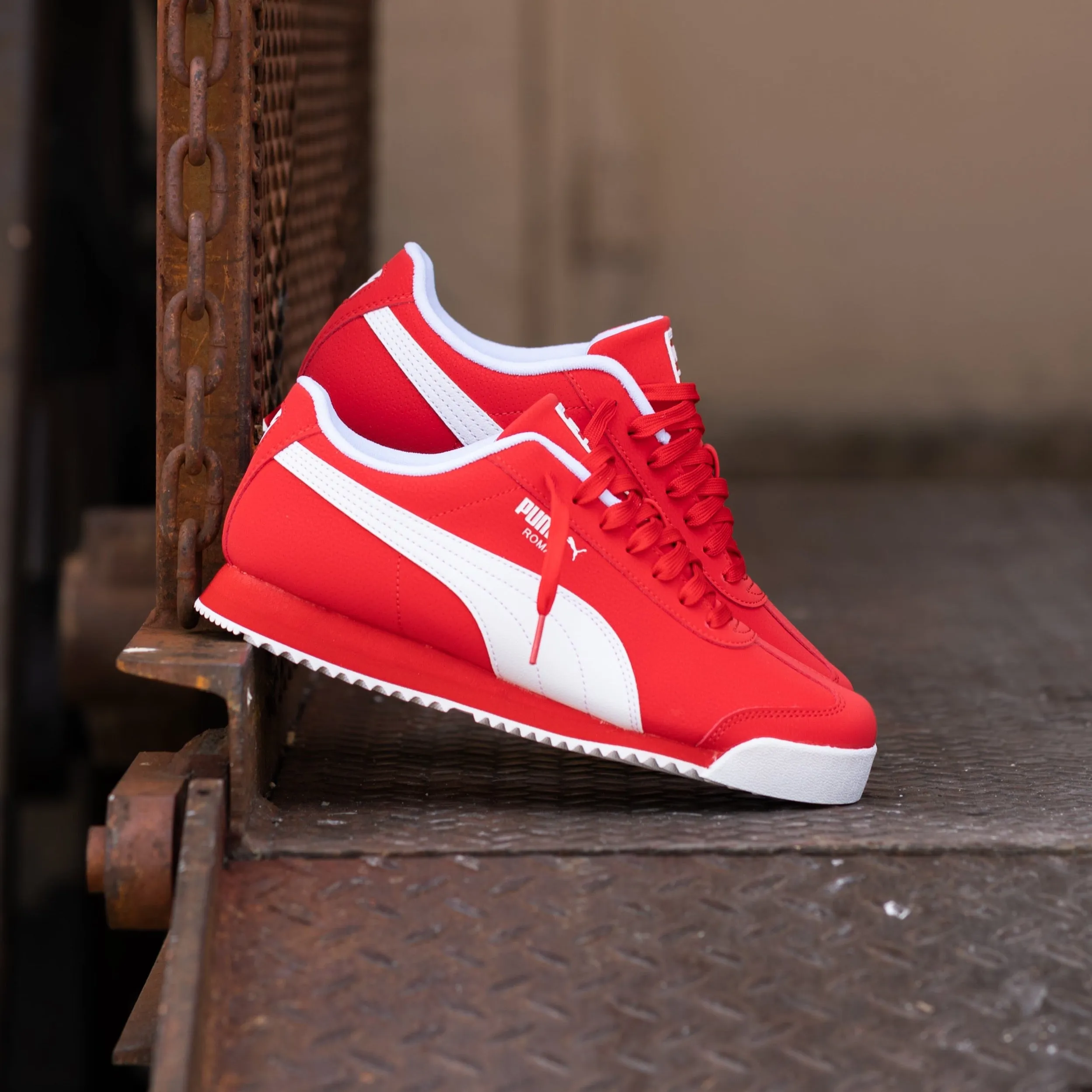 Mens Puma Roma 24 Reversed (For All Time Red/Puma White) Lightweight durability