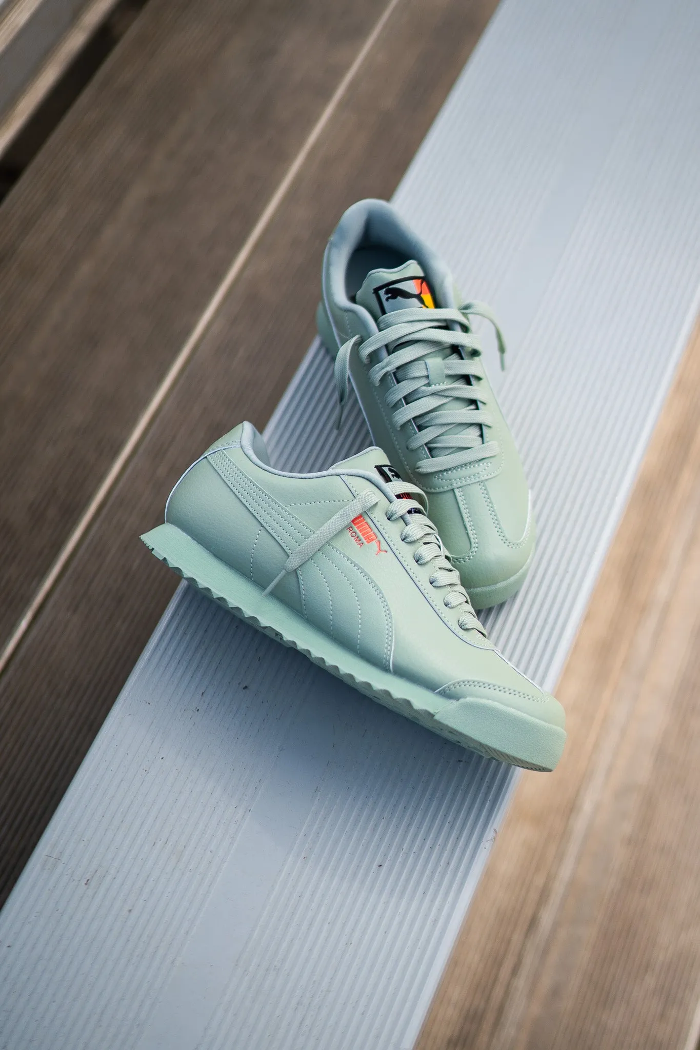 Men's Sophisticated traction Mens Puma Roma Brand Love (Green Fog)