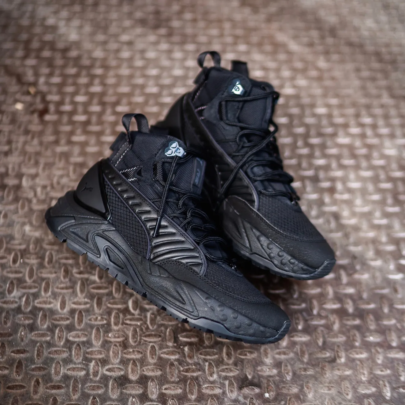 party wear Mens Puma RS-Trck Mid Lifestyle (Triple Black)