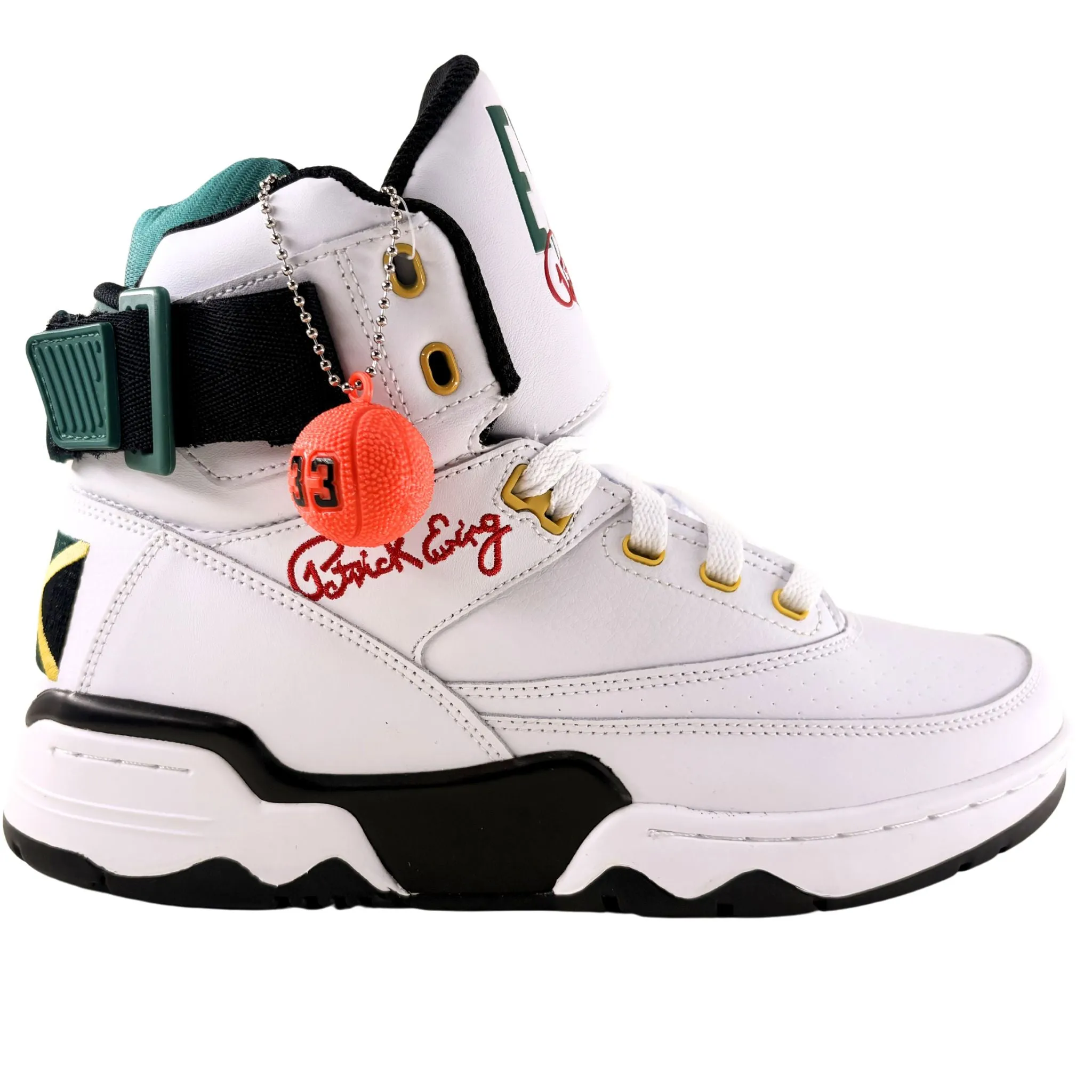 Patrick Ewing Athletics Men's 1EW90014-112 33 HI OG White Jamaican Basketball Shoes Polish Look