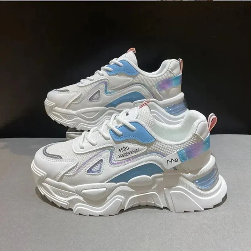 2025-Women's Sneakers Platform Flat Shoes student Shoes Green Casual Trainers Ladies Chunky Sneakers Women Sports Shoes Vegan Leather Alternatives
