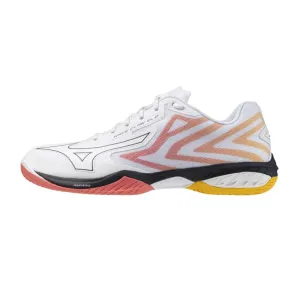 MIZUNO WAVE CLAW EL 2 UNISEX Badminton Shoes - White/Baritone Blue/Calypso Coral Zip Up Start Nova