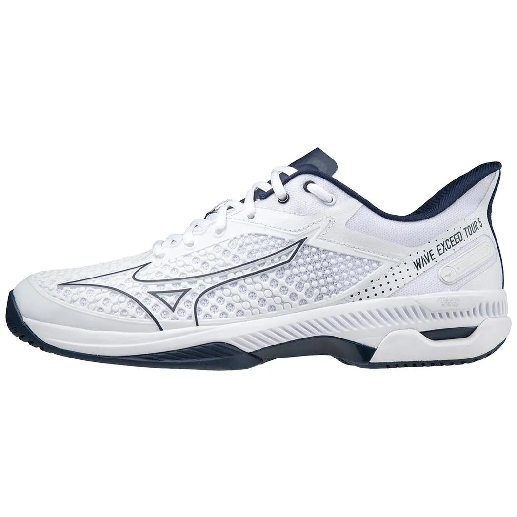 Mizuno Wave Exceed Tour 5 AC Men Court Shoes [White/Dress Blue] Resilient Spin Edge
