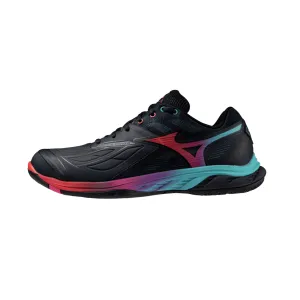MIZUNO WAVE FANG 2 Badminton Shoes Salute/Hibiscus/Peacock Blue UNISEX Soft Game Ready