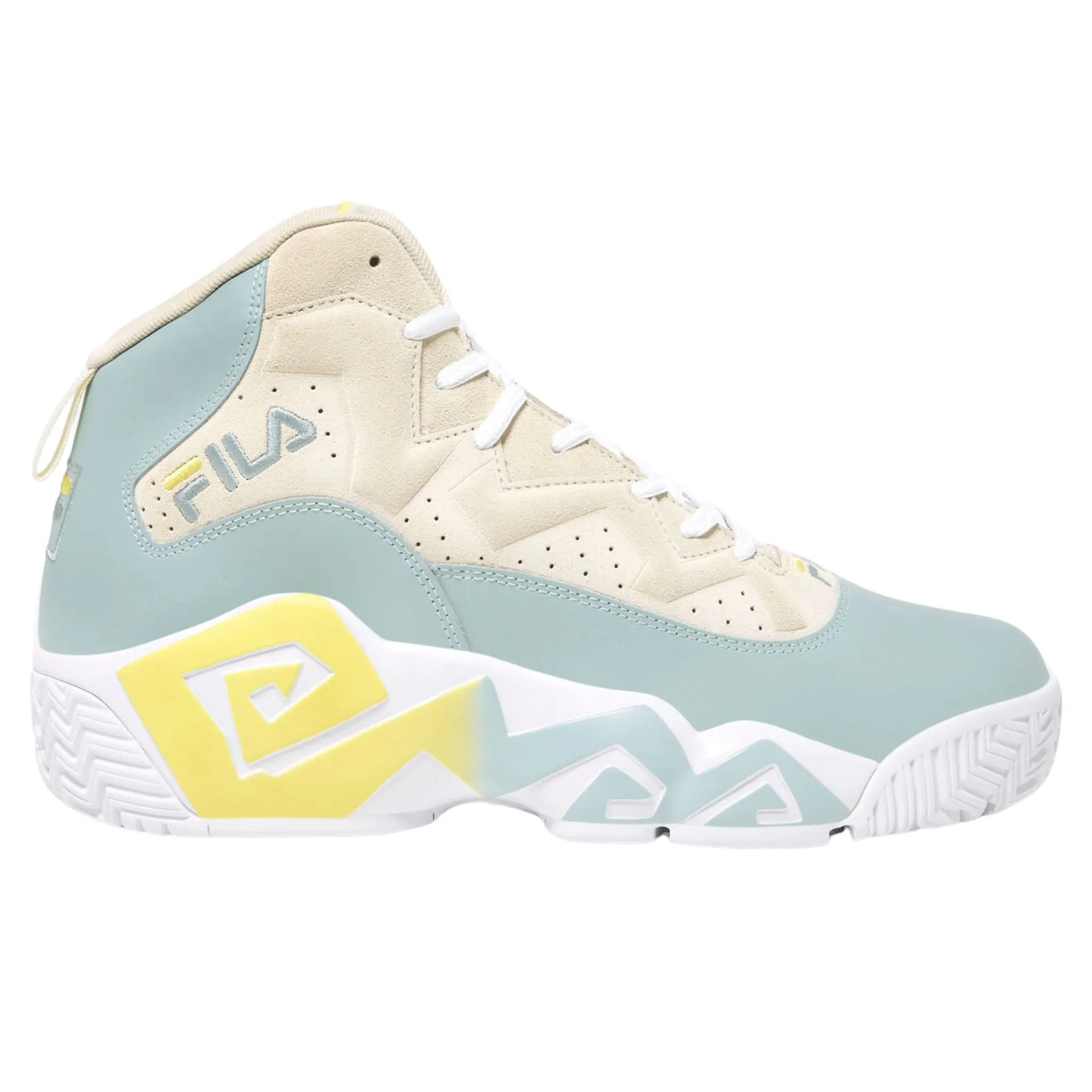 Play Mode Fila Men's 1BM01866-107 MB Jamal Mashburn Egret Gray Mist Aurora Retro Basketball Shoes