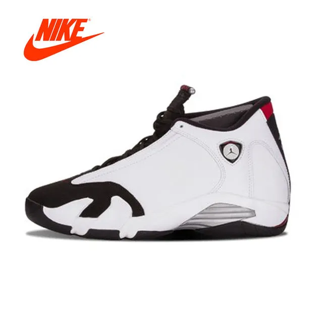 Original New Arrival Authentic NIKE Air Jordan 14 Retro "Black Toe" - 487471-102 Mens Seamless Upper Construction