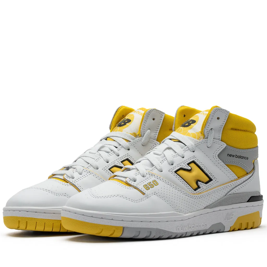 New Balance 650R - White/Yellow weekday run Lace   Up