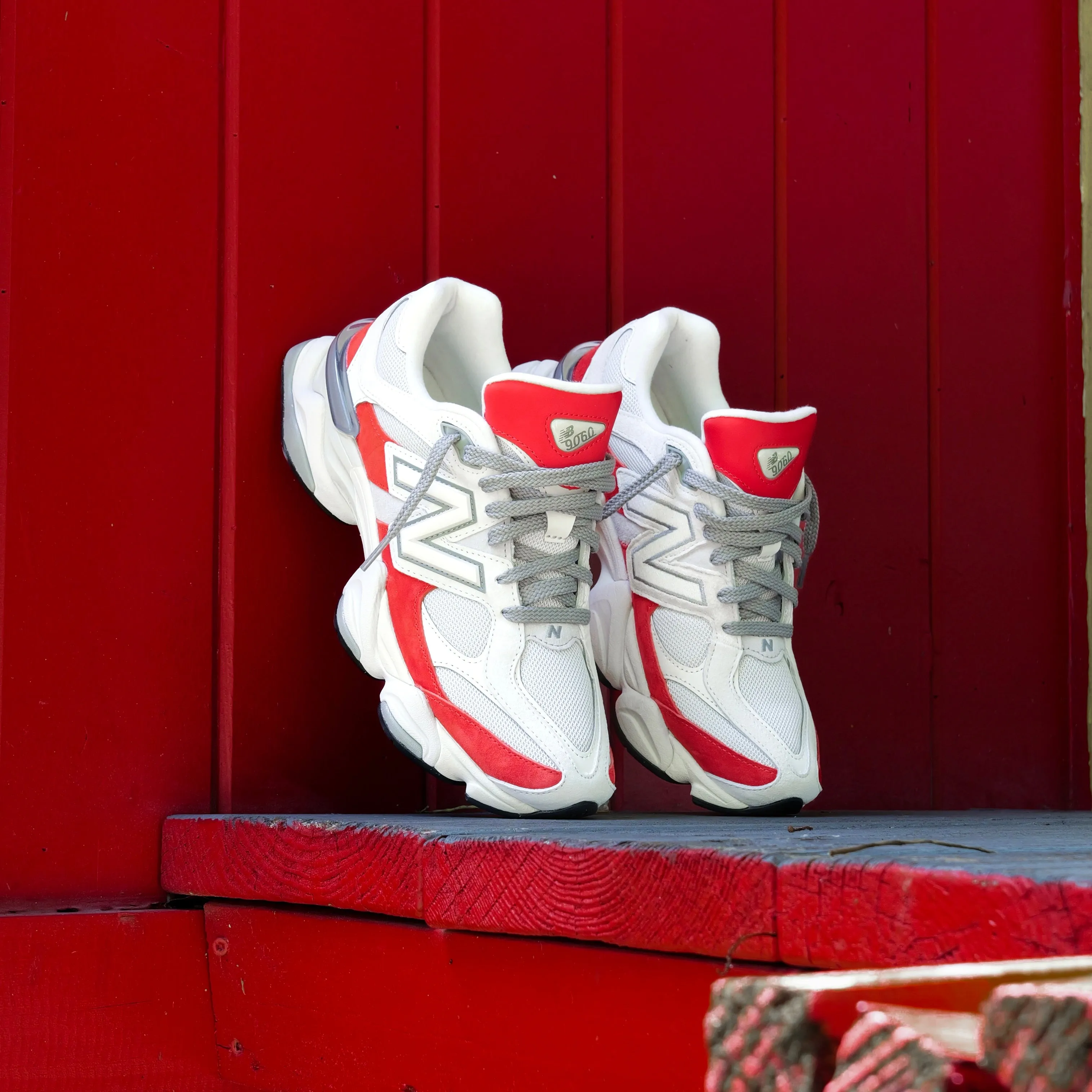 New Balance 9060 (Grey/Red) - U9060JBE half - size