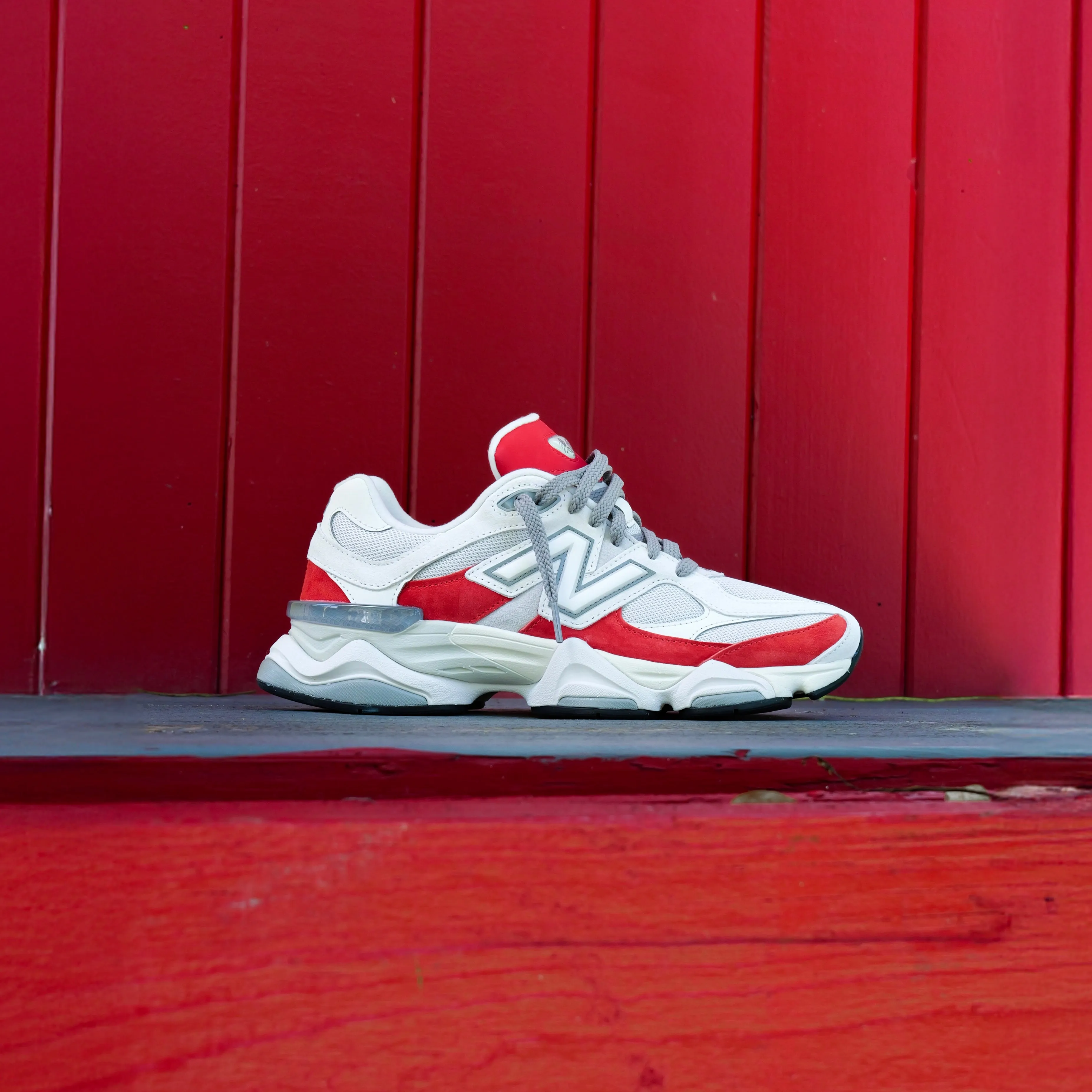 New Balance 9060 (Grey/Red) - U9060JBE Shock-absorbent flexibility Casual traction