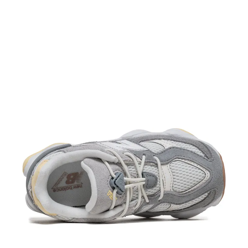 running on an indoor track shoes New Balance 9060 (TD) - Sea Salt/Raincloud