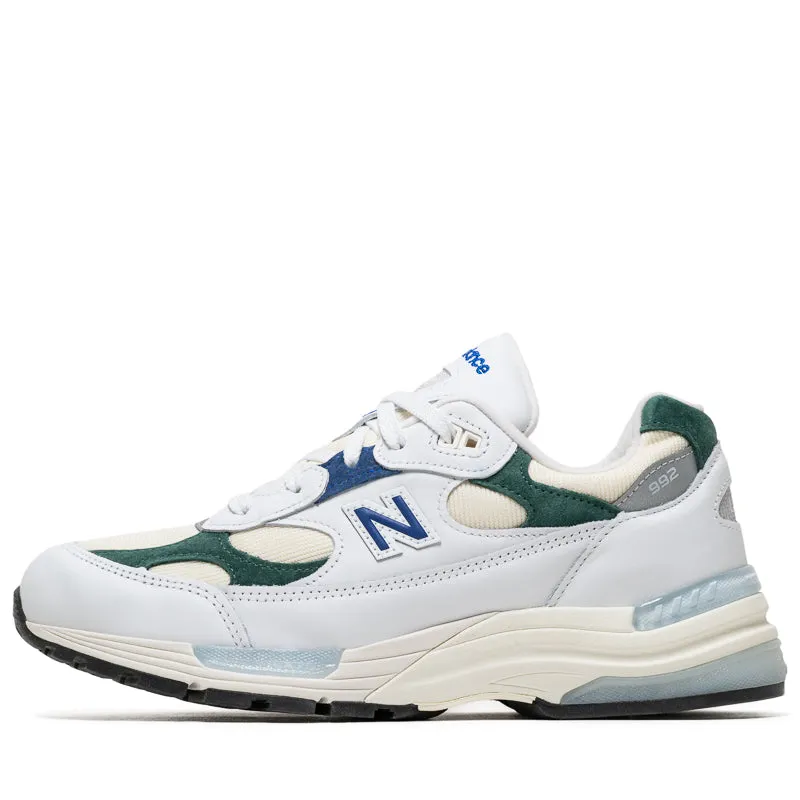 running in a small town shoes endurance shoes New Balance Made In USA 992 - White/Marsh Green