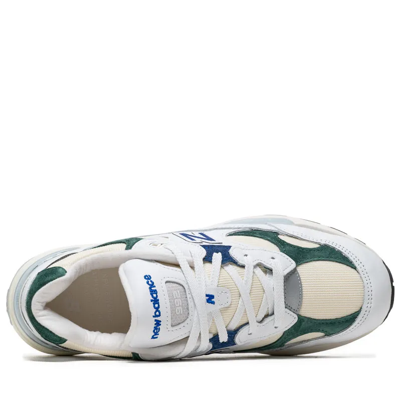 Resilient mesh - upper - material - breathability shoes New Balance Made In USA 992 - White/Marsh Green