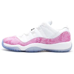 Nike Air Jordan 11 Retro Low "Snake" Women's Basketball Shoes, White & Pink, Shock-absorbing Non-slip Wear Resistant 580521 108 Breathable mesh upper Lightstrike Pro