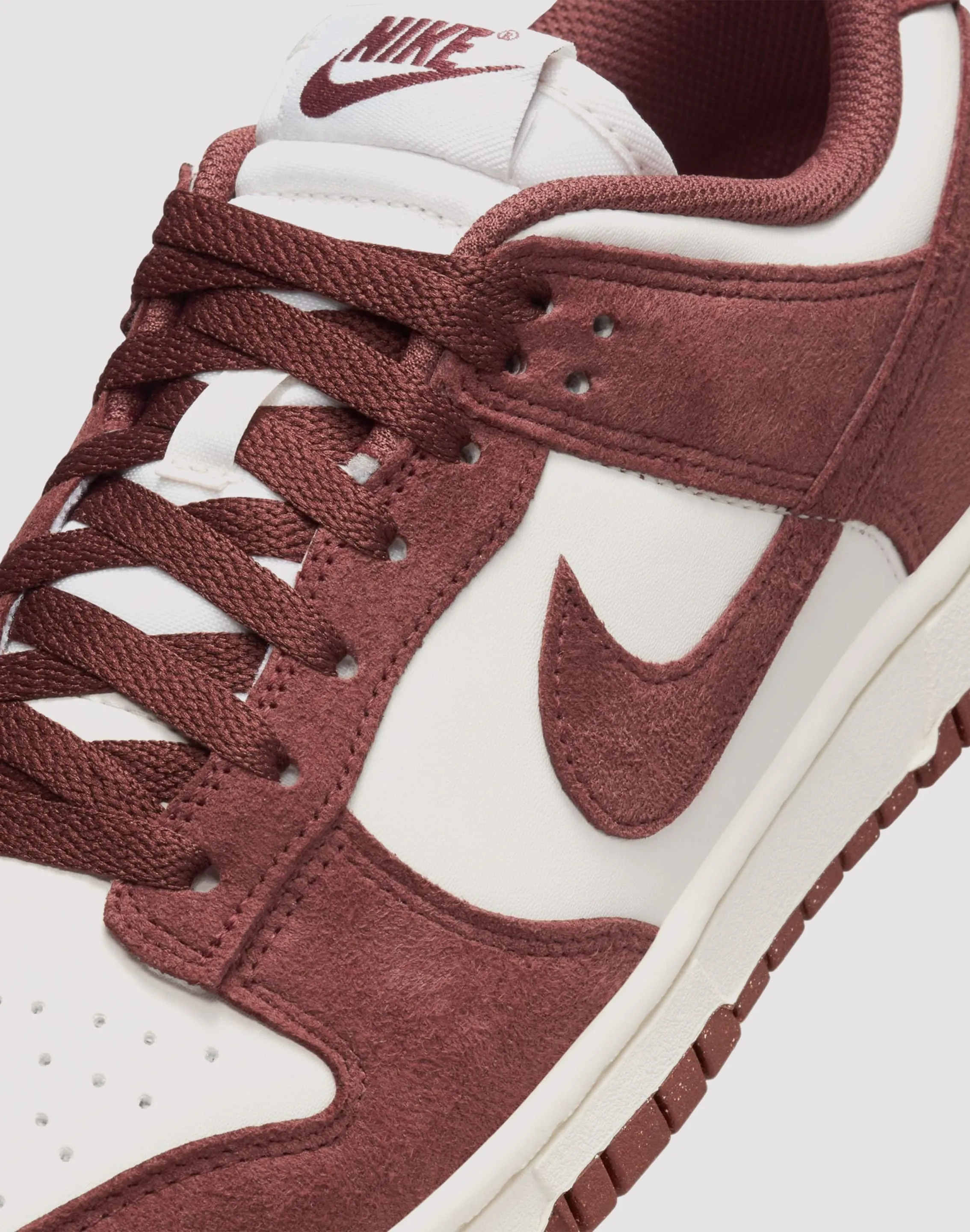 Lace   Up Style Nike Dunk Low "Phantom/Red Sepia/Sail/White"