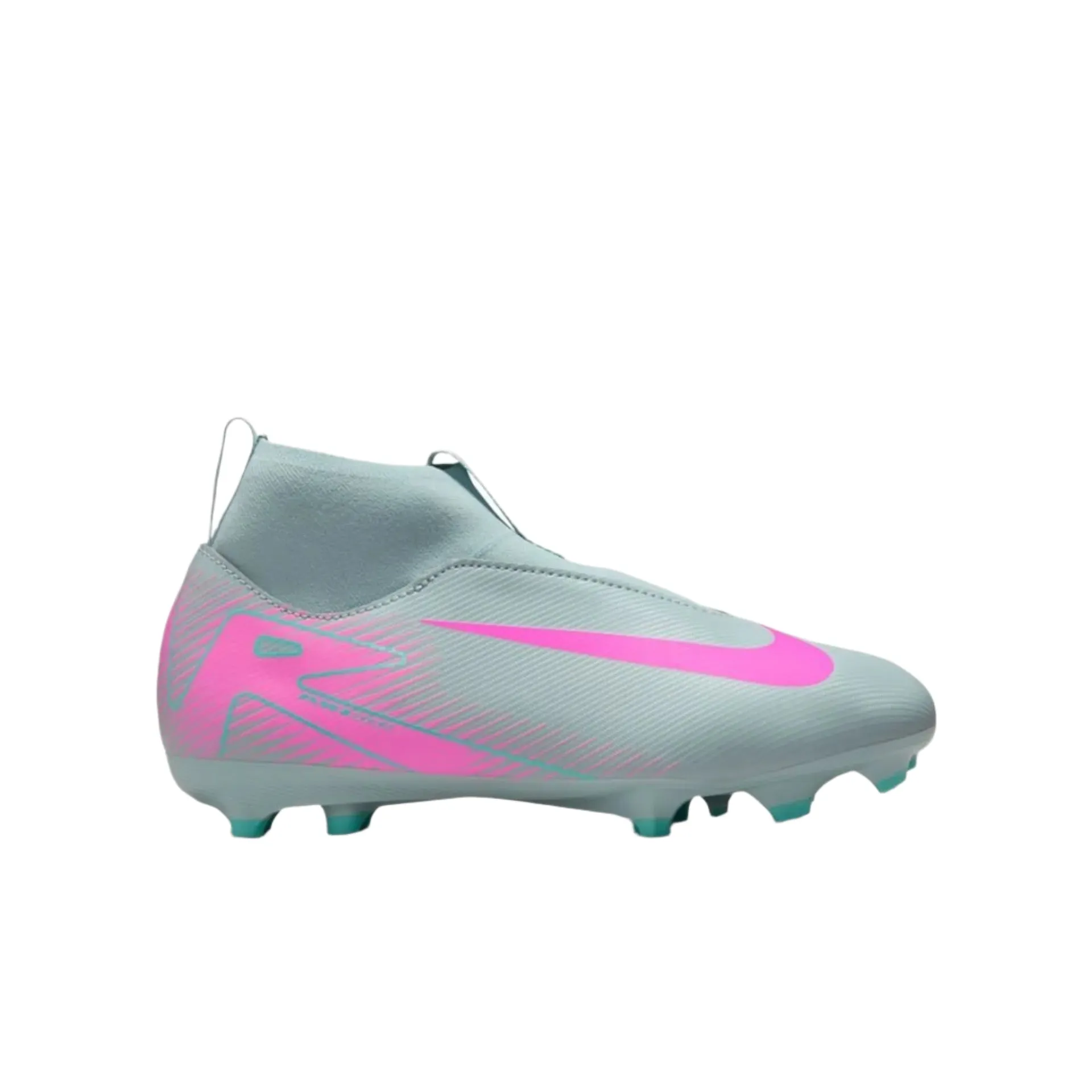 Nike Jr Zoom Superfly 10 Academy FG/MG Soccer Cleats (Ocean Cube/Pink Blast) Party kids' shoes ballroom - dance - hall shoes