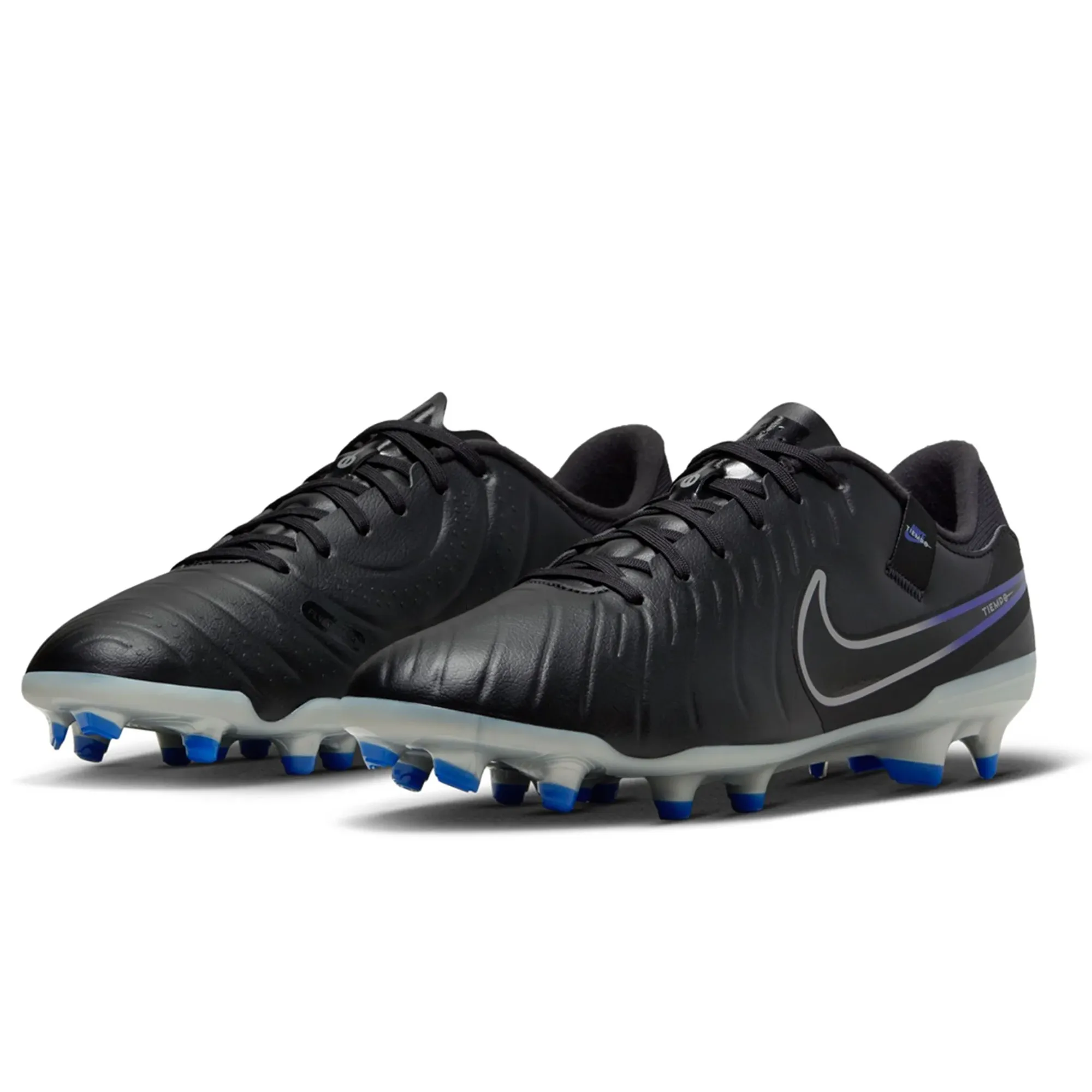 Nike Legend 10 Academy FG/MG Soccer Cleats (Black/Chrome-Hyper Royal) folk - dance - festival shoes colorful shoes