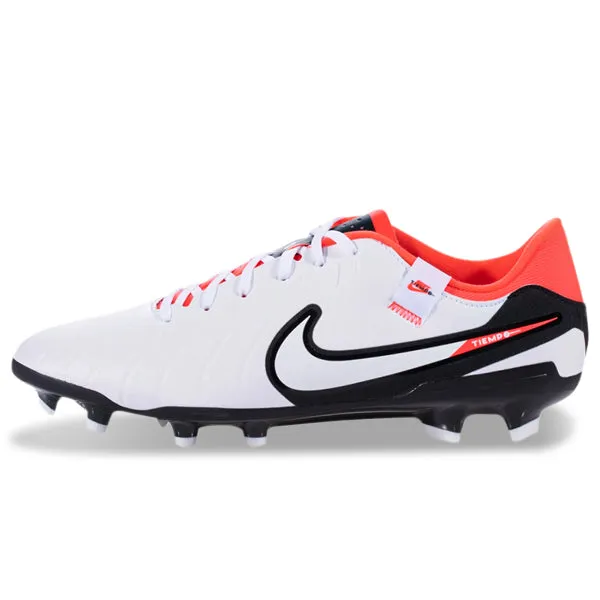 Sandal-style kids' shoes Nike Legend 10 Academy Firm Ground Soccer Cleats (White/Bright Crimson)
