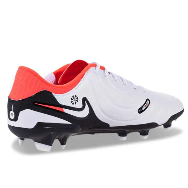 Nike Legend 10 Academy Firm Ground Soccer Cleats (White/Bright Crimson) opera - house - hall shoes