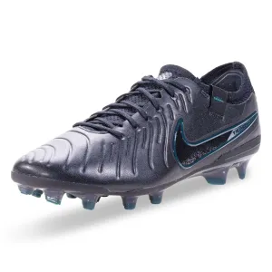 Multi directional traction low - altitude shoes Nike Legend 10 Elite FG Soccer Cleats (Black/Deep Jungle)