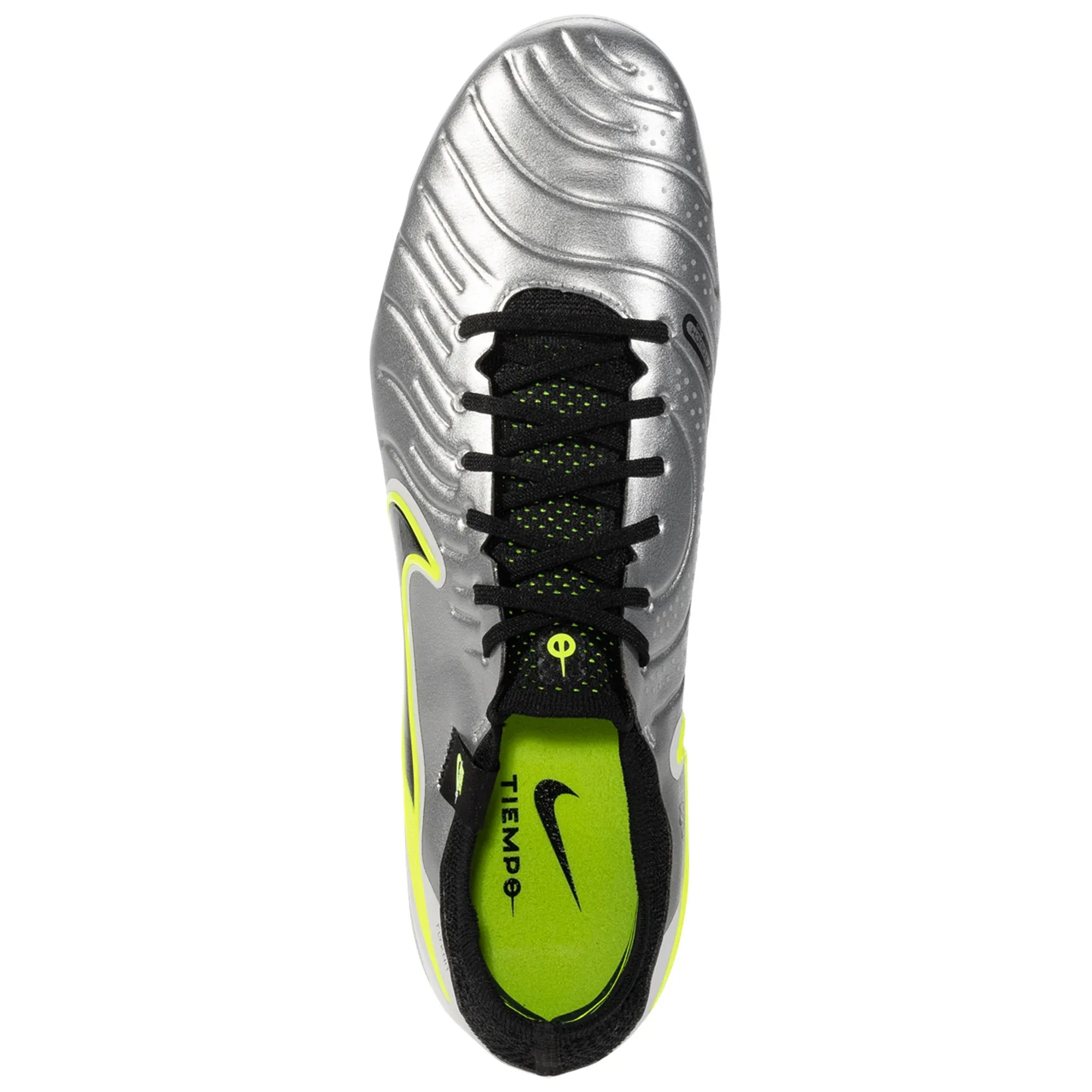 Nike Legend 10 Elite FG Soccer Cleats (Metallic Silver/Black-Volt) diving - board shoes puppet - show - theater shoes