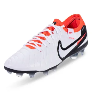 hypoallergenic shoes shooting - range shoes Nike Legend 10 Elite Firm Ground Soccer Cleats (White/Bright Crimson)