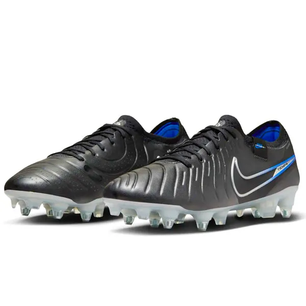 Nike Legend 10 Elite SG-Pro AC Soccer Cleats (Black/Chrome-Hyper Royal) shoe horns Adjustable Straps