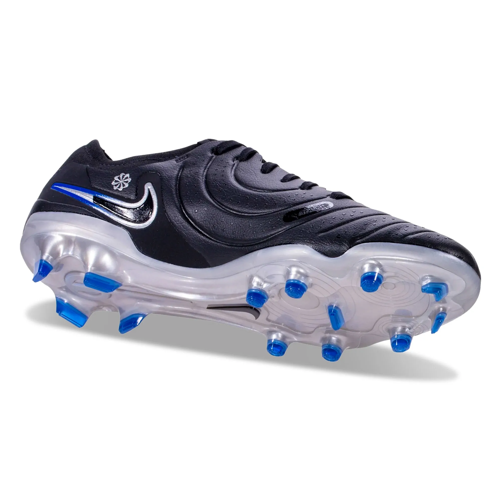 classroom - shoes tug - of - war - ground shoes Nike Legend 10 Pro Firm Ground Soccer Cleats (Black/Chrome-Hyper Royal)