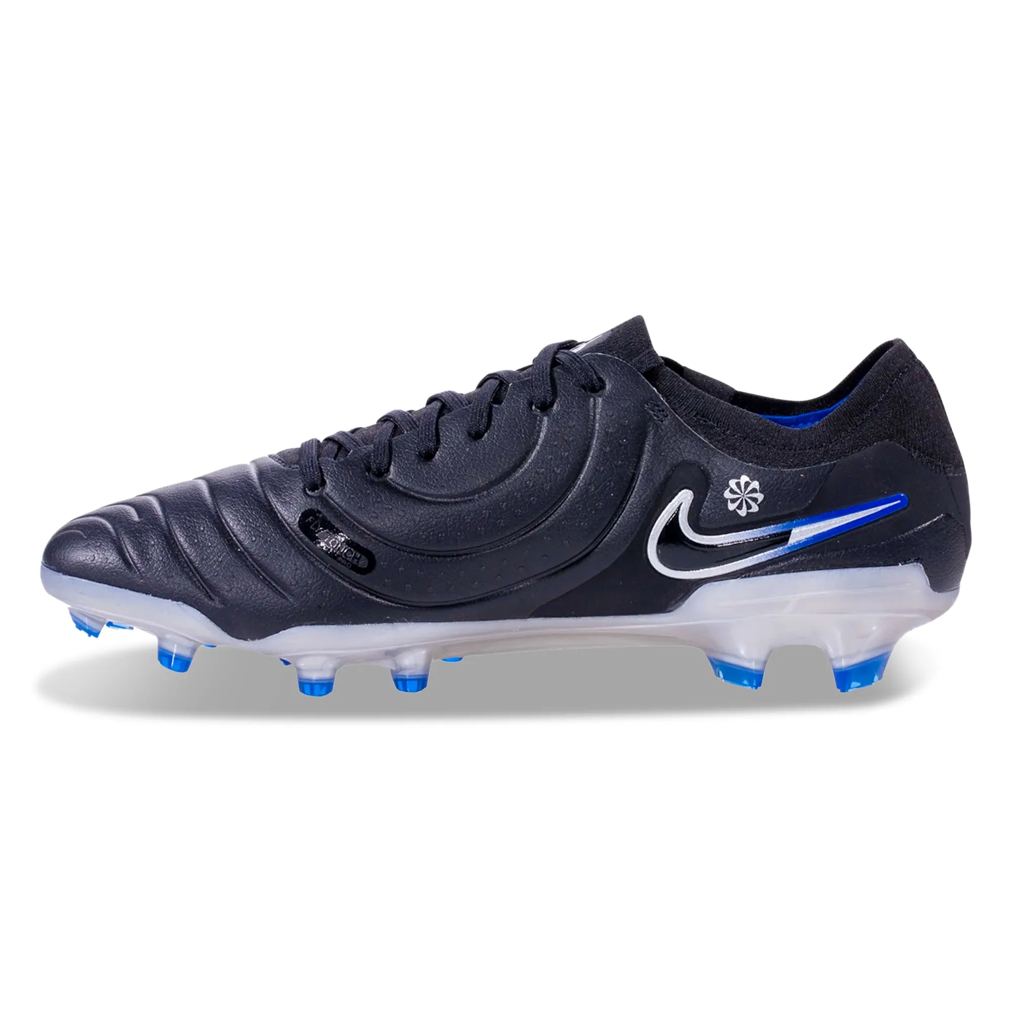 Nike Legend 10 Pro Firm Ground Soccer Cleats (Black/Chrome-Hyper Royal) Professional athlete