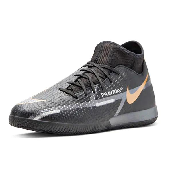 Nike Phantom GT2 Academy DF IC (Black/Metallic Gold) shower - room shoes Slip On Style