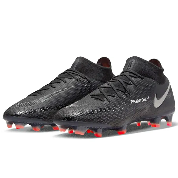 Nike Phantom GT2 Elite DF FG (Black/Dark Smoke Grey) Teenagers' shoes Foot powder