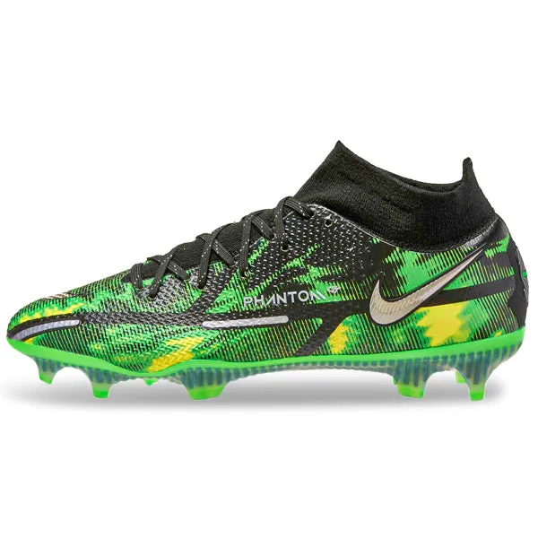Nike Phantom GT2 Elite DF Shockwave Firm Ground Soccer Cleats (Black/Metallic Platinum) brand - loyal customers