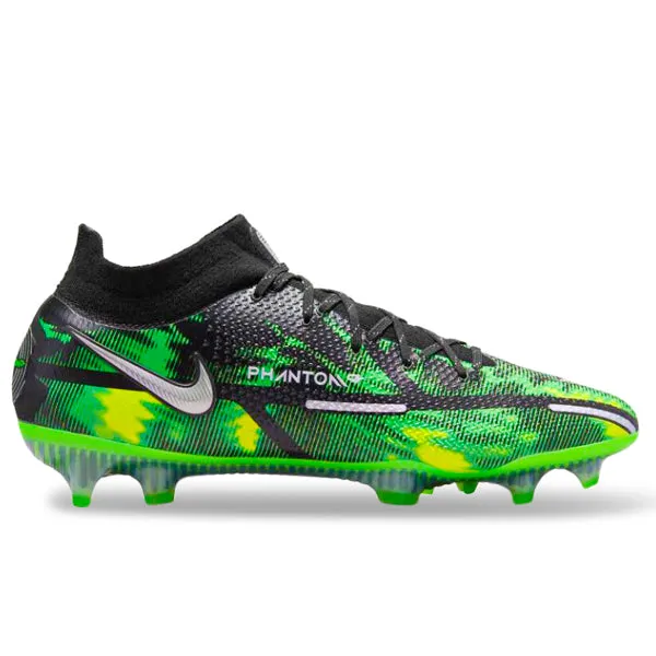 Nike Phantom GT2 Elite DF Shockwave Firm Ground Soccer Cleats (Black/Metallic Platinum) Playground kids' shoes