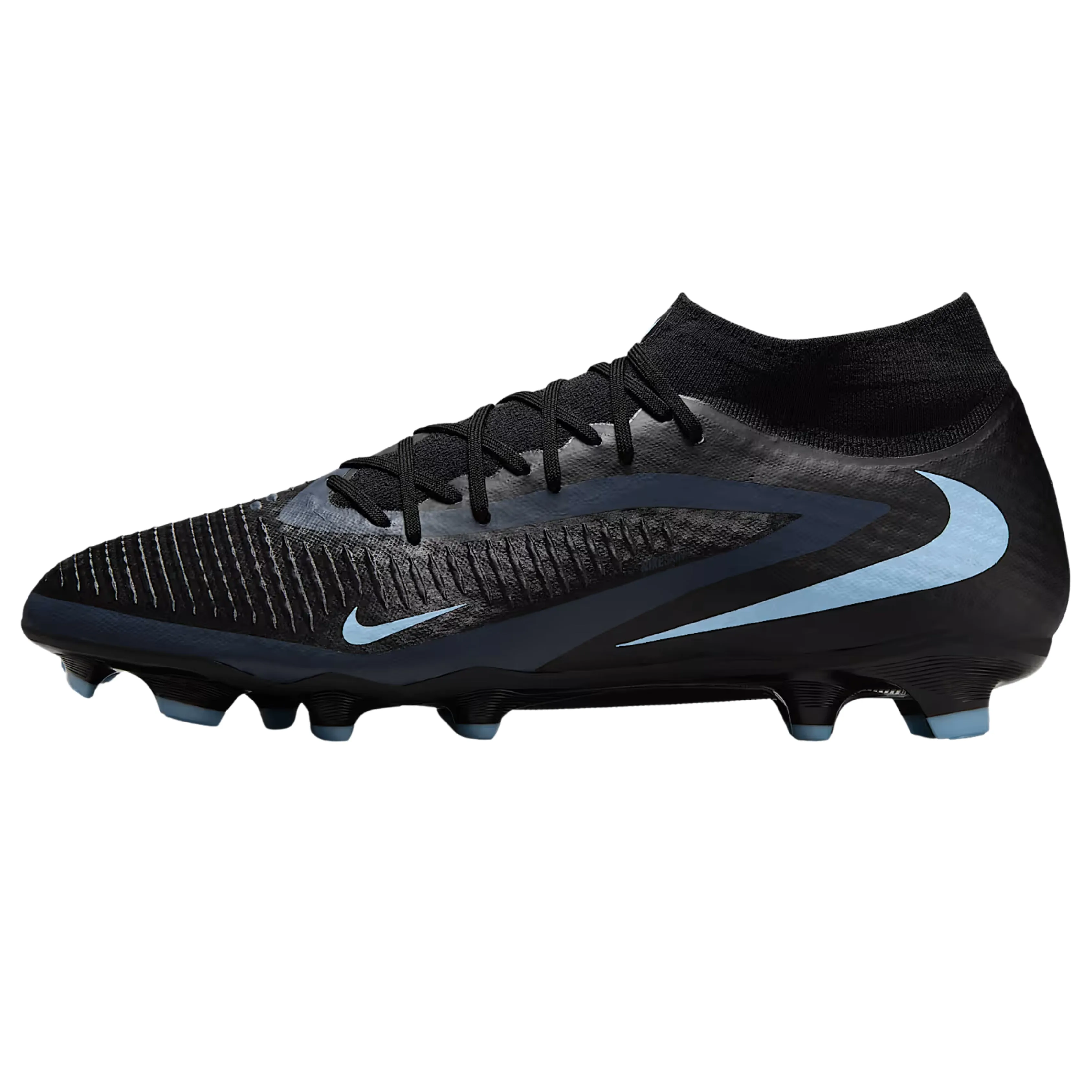 Bow-tie kids' shoes Removable insole kids' shoes Nike Phantom GX 2 Academy High-Cut Firm Ground/Multiground Soccer Cleats (Black/Black)