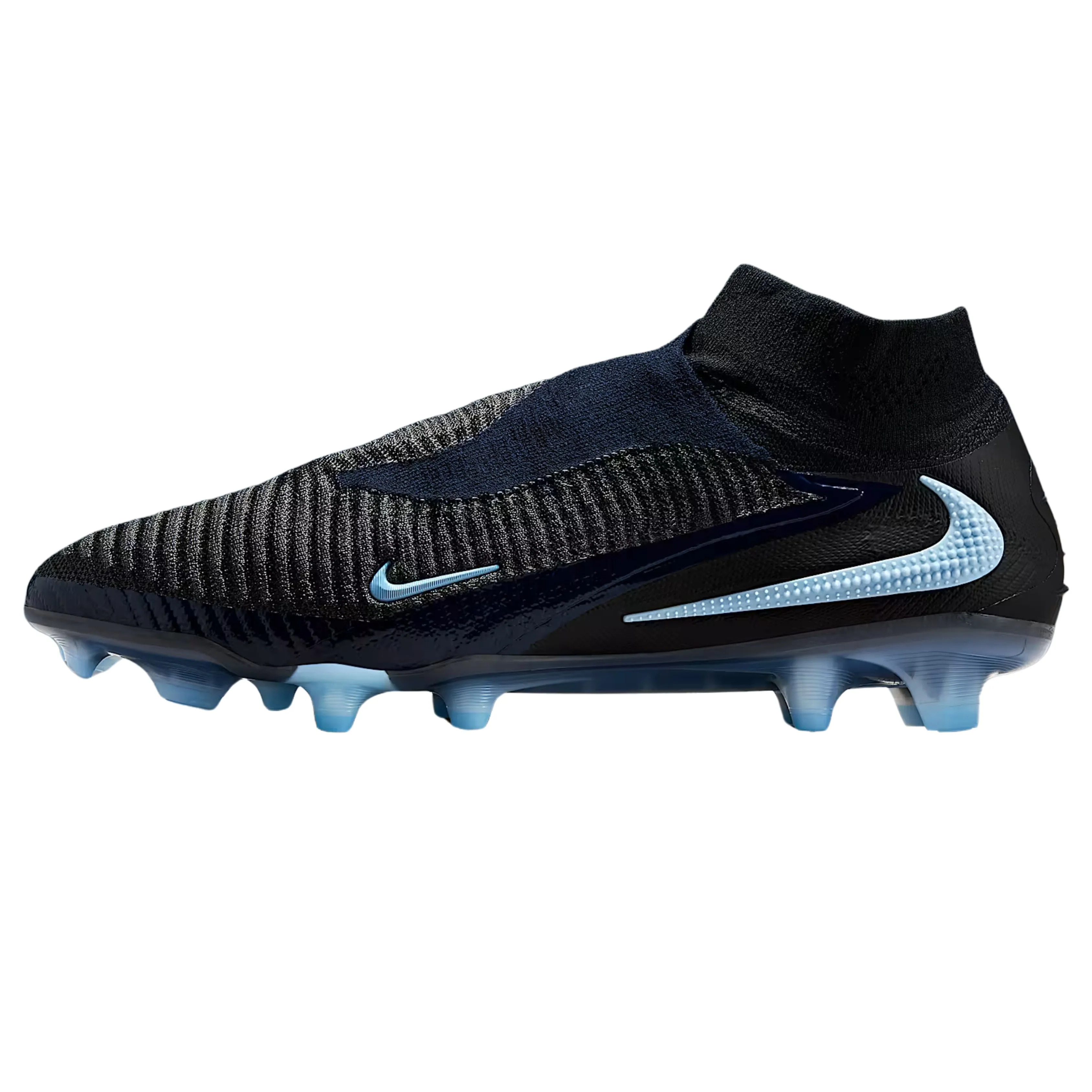 Lace   Up Closure leather upper shoes Nike Phantom GX 2 High Elite Firm Ground Soccer Cleats (Black/Black)