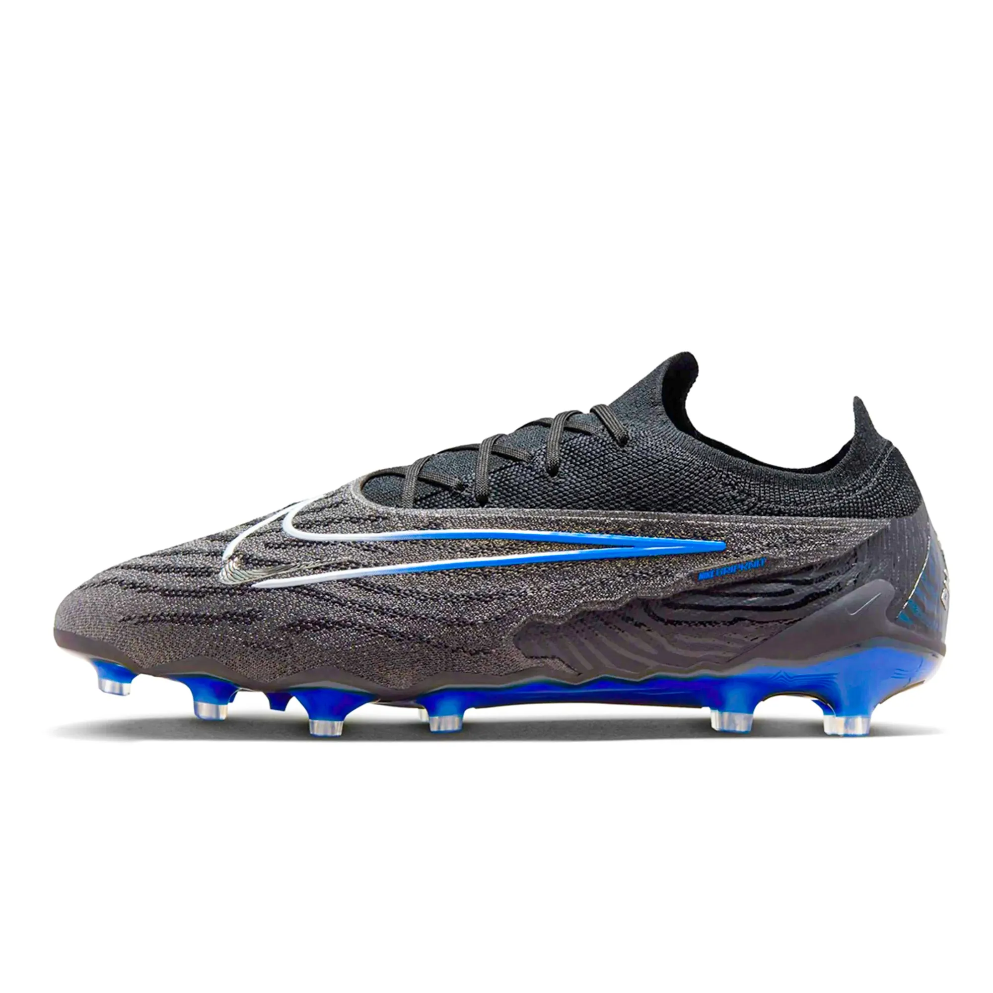 Nike Phantom GX Elite AG-Pro Soccer Cleats (Black/Chrome-Hyper Royal) roadway - use shoes