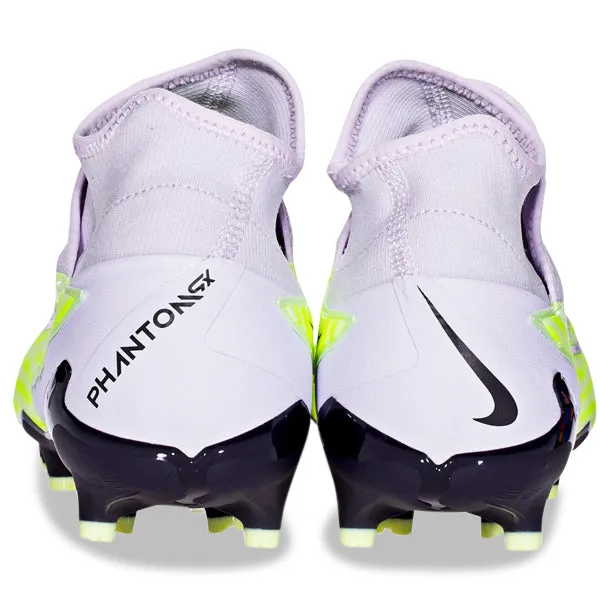 Nike Phantom GX Pro DF Firm Ground Soccer Cleats (Barely Volt/Gridiron) football practice footwear Fashion Statement