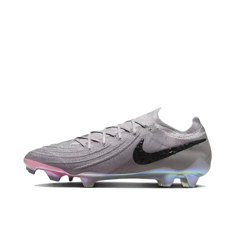 Nike Phantom Luna Anti-slip Wear Comfortable Shock Absorbing Long Nail Rubber Round Head Artificial Turf Football Shoes White night walk