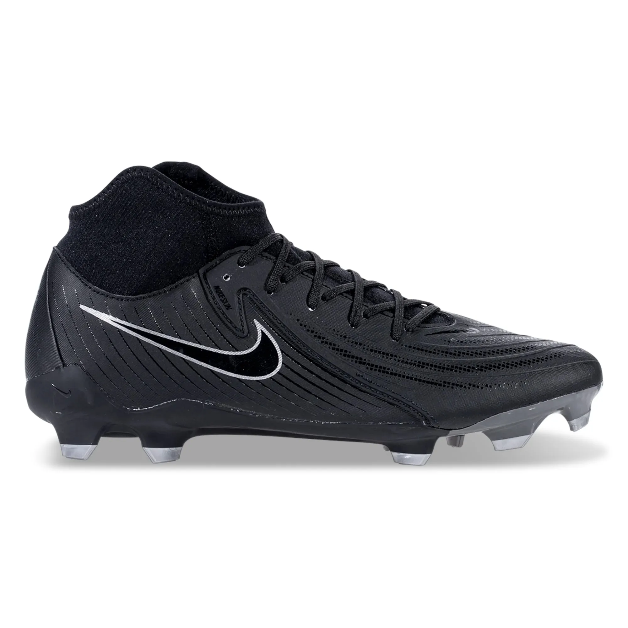 Nike Phantom Luna II Academy FG/MG Soccer Cleats (Black/Black) waiting - area shoes walkway - use shoes