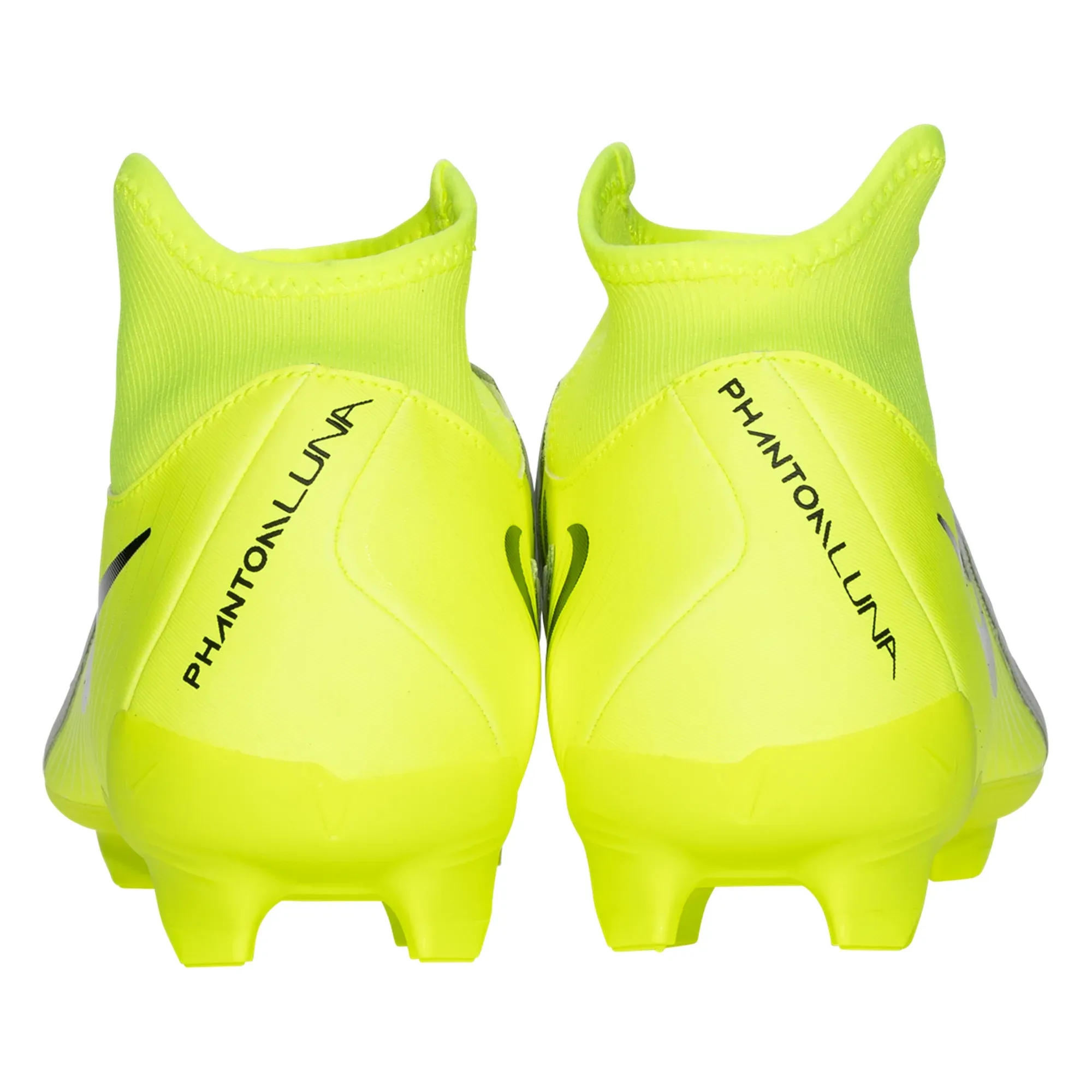 Cushioned heel Nike Phantom Luna II Academy FG/MG Soccer Cleats (Metallic Silver/Black-Volt)
