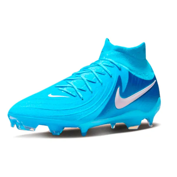 Nike Phantom Luna II Pro FG Soccer Cleats (Blue Fury/White) Endurance training shoe horns