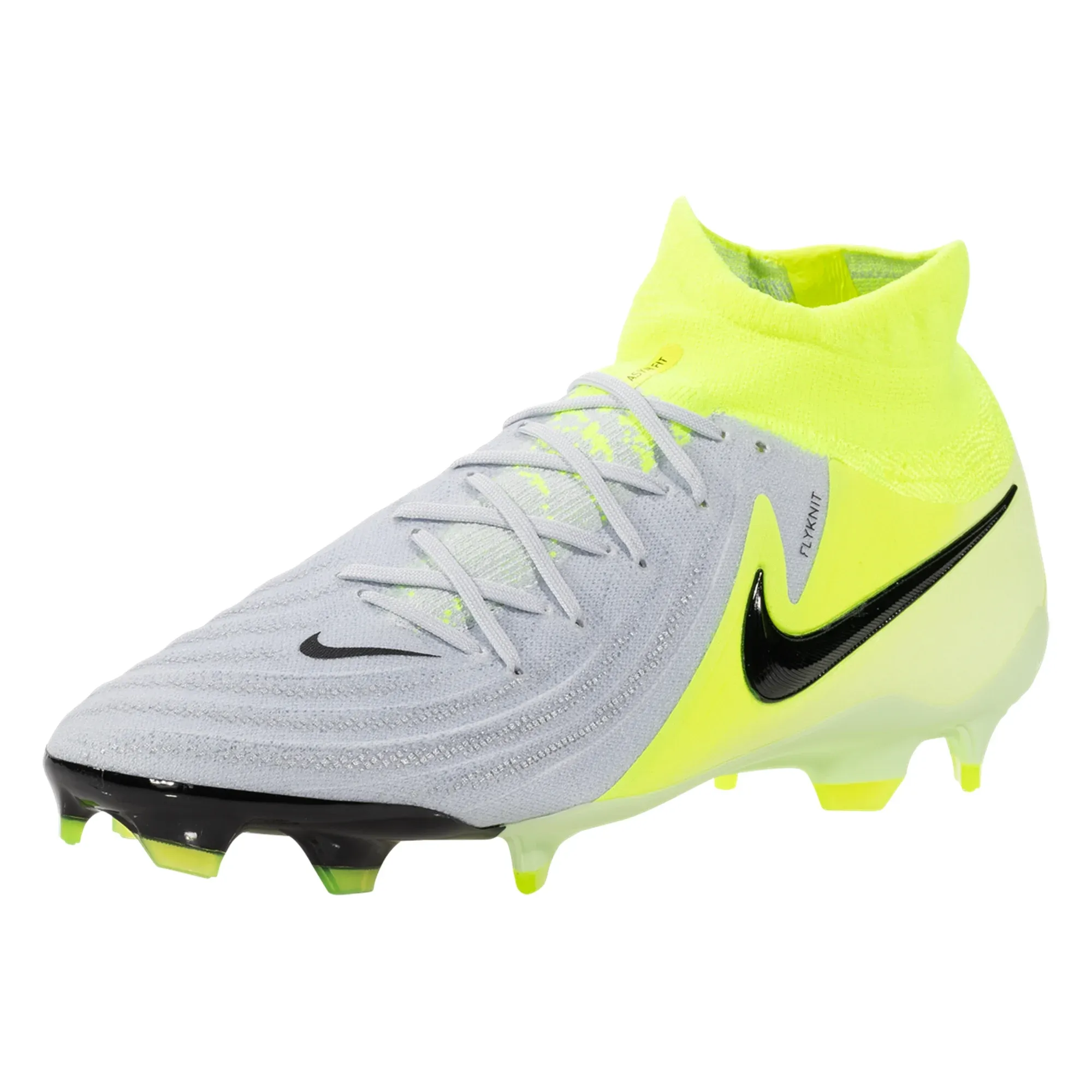 Nike Phantom Luna II Pro FG Soccer Cleats (Metallic Silver/Black-Volt) Comfort Grip shin guards