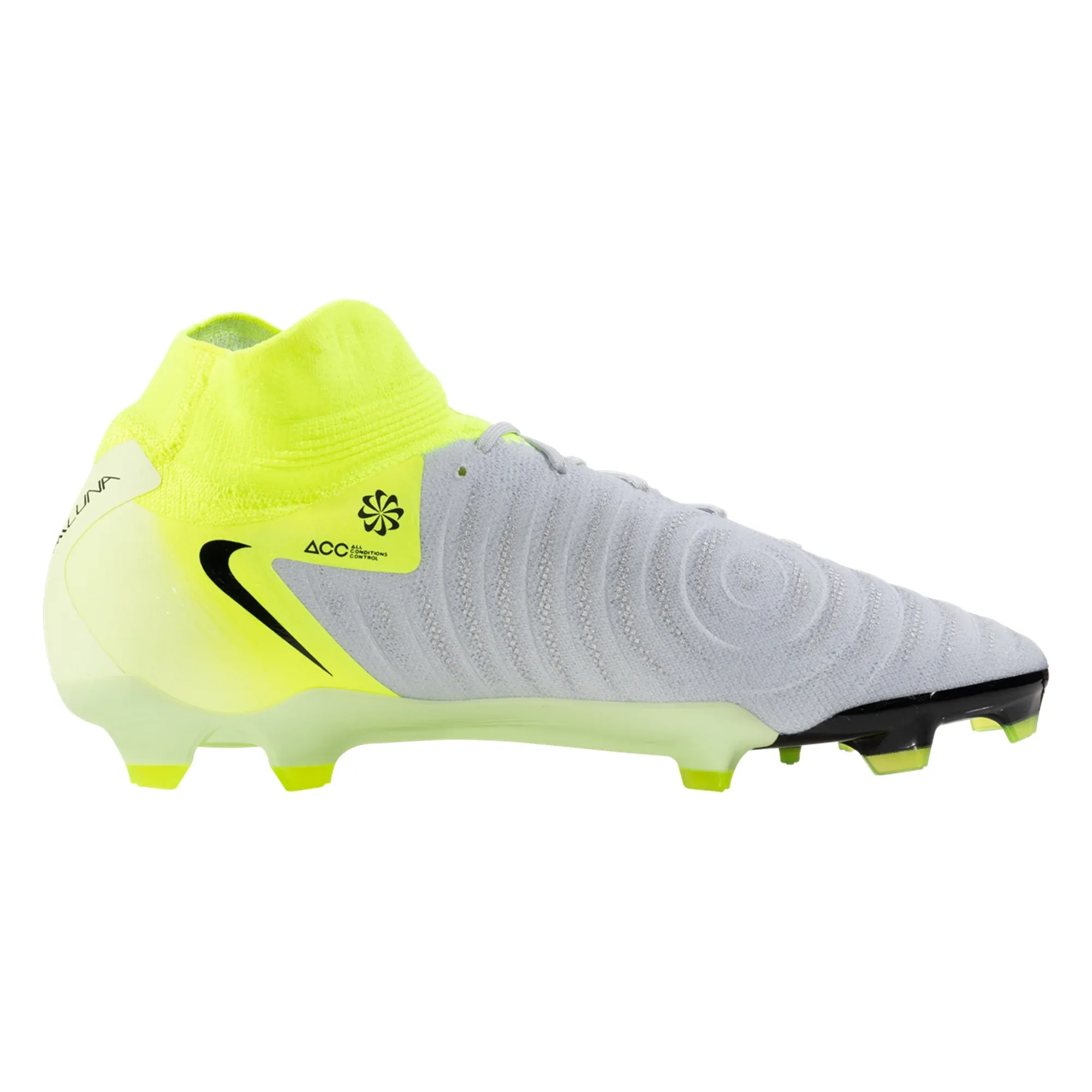 Nike Phantom Luna II Pro FG Soccer Cleats (Metallic Silver/Black-Volt) badminton - court shoes