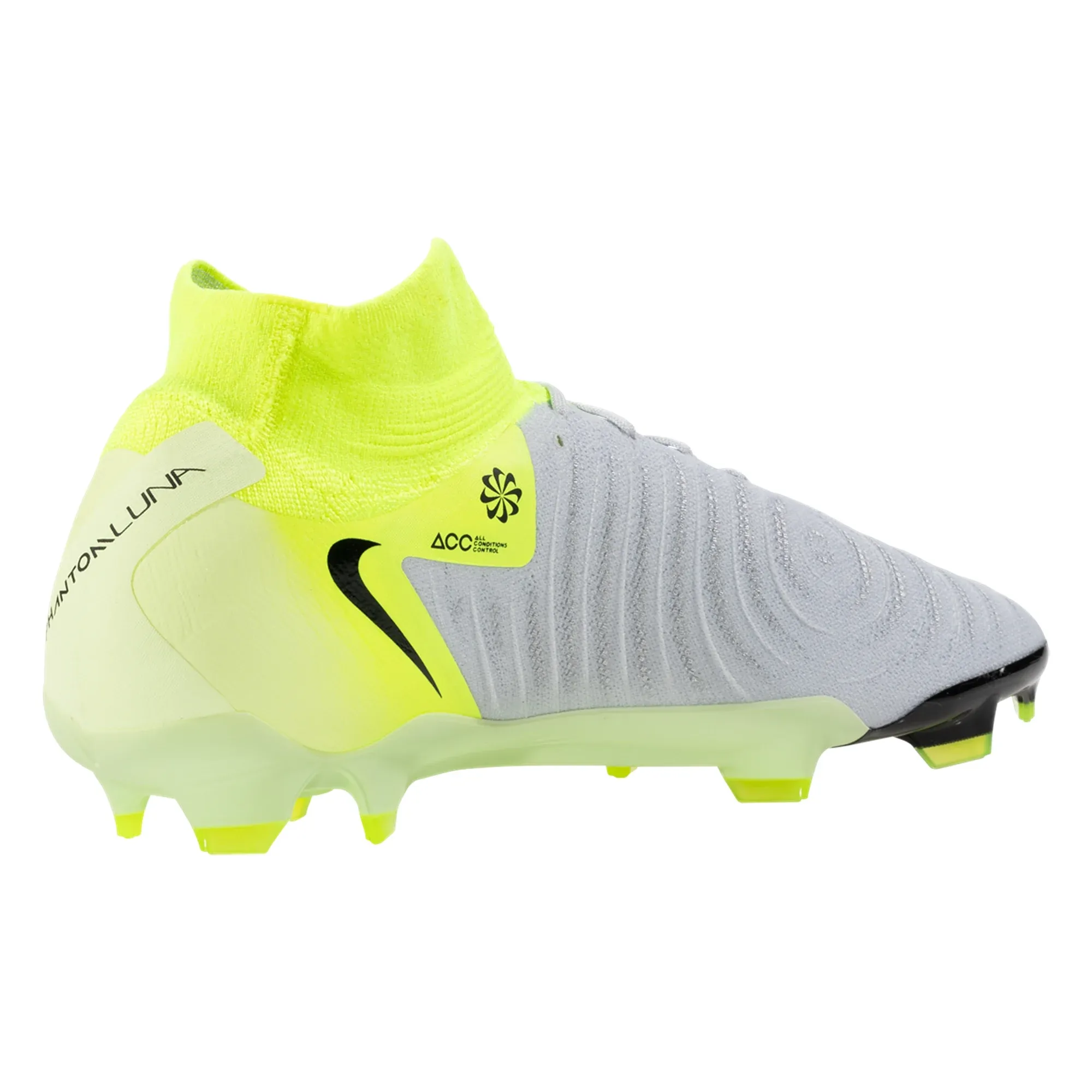 Nike Phantom Luna II Pro FG Soccer Cleats (Metallic Silver/Black-Volt) school - ground shoes